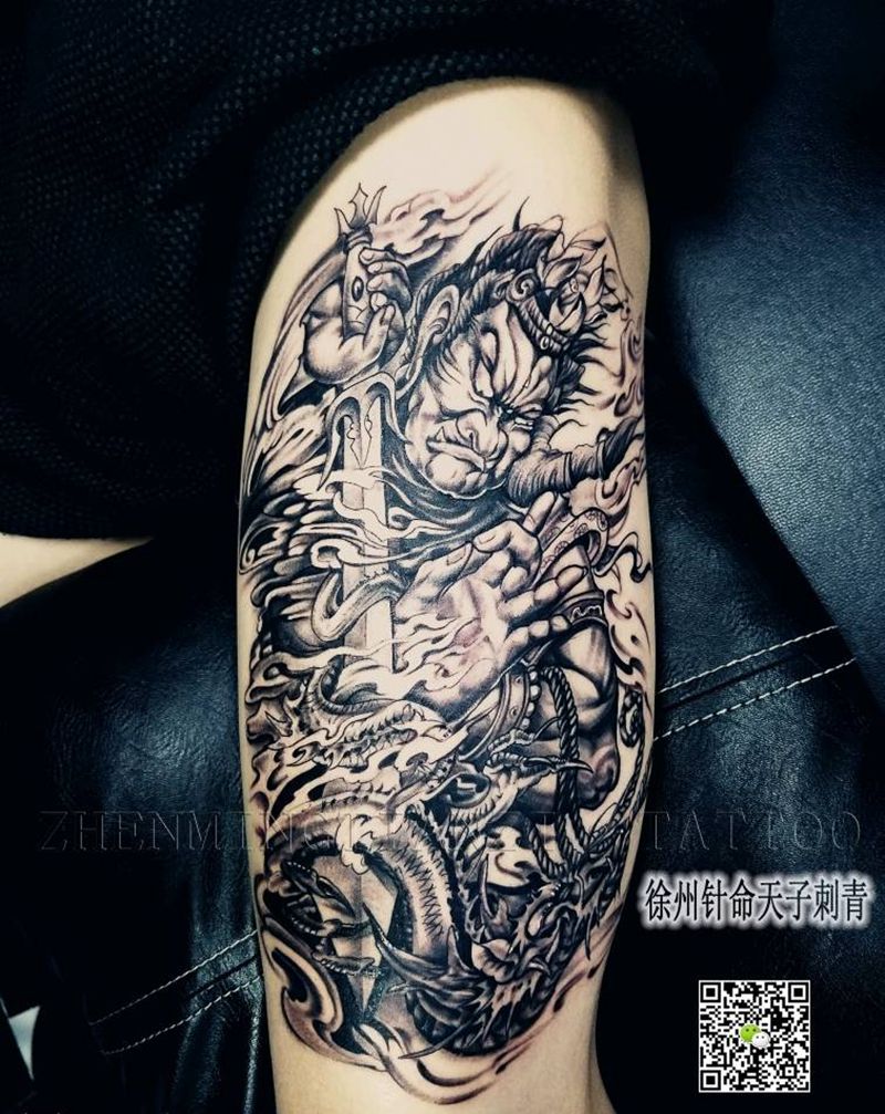 不动明王完工纹身图片