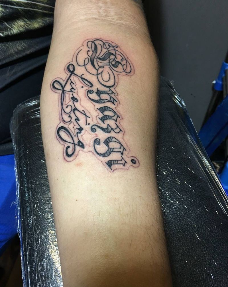 花体英文纹身图片