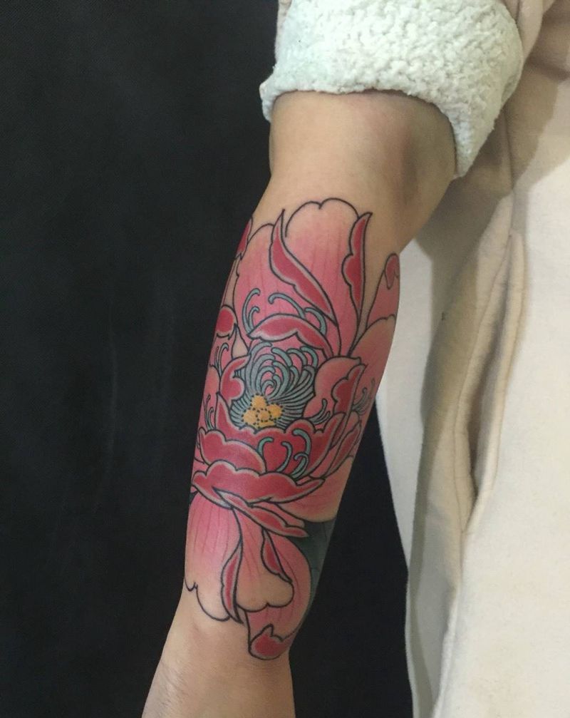 牡丹纹身图片
