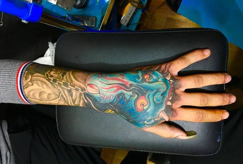 手面般若纹身图片