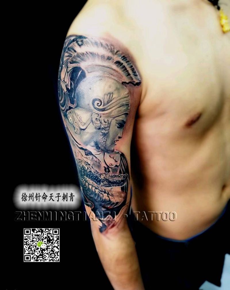 黑灰写实花臂 半成品纹身图片