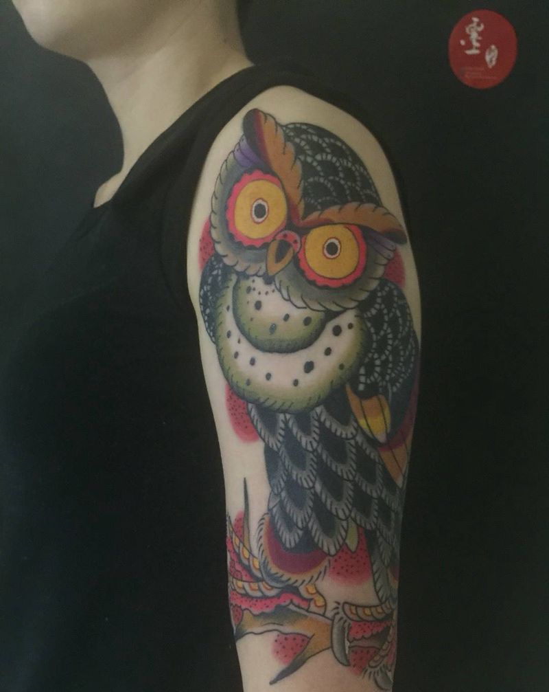 猫头鹰纹身图片