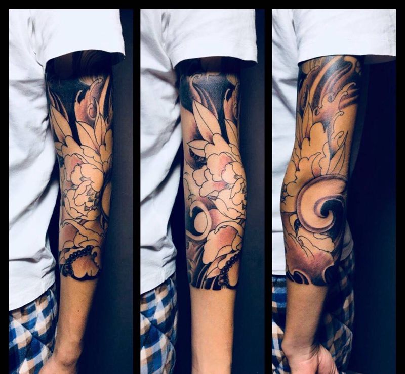 牡丹接纹身图片