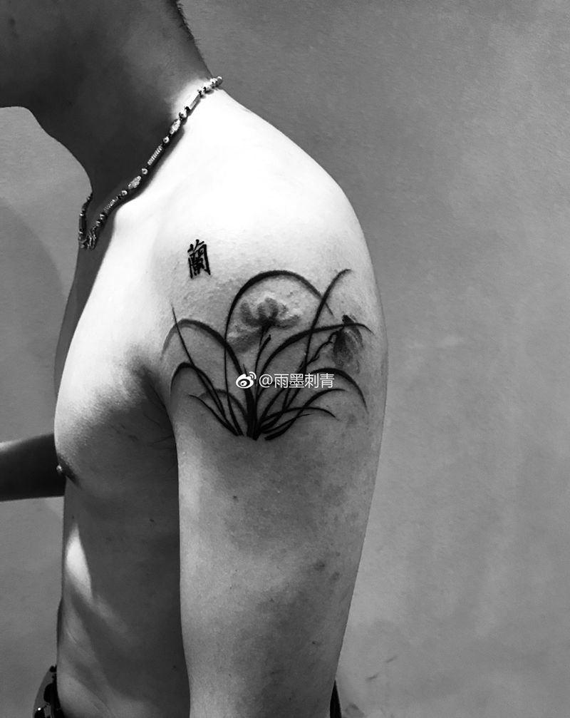 兰花纹身图片