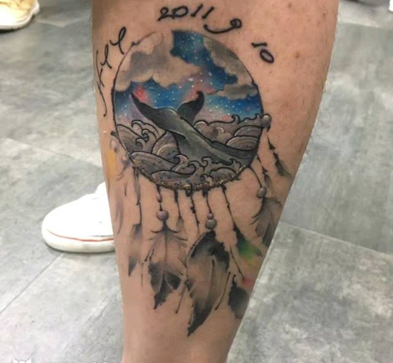 捕梦网纹身图片