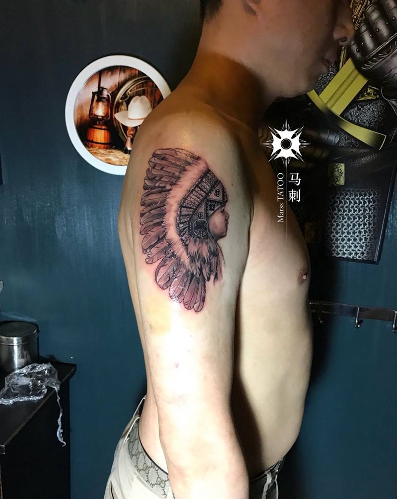 小小印第安人纹身图片