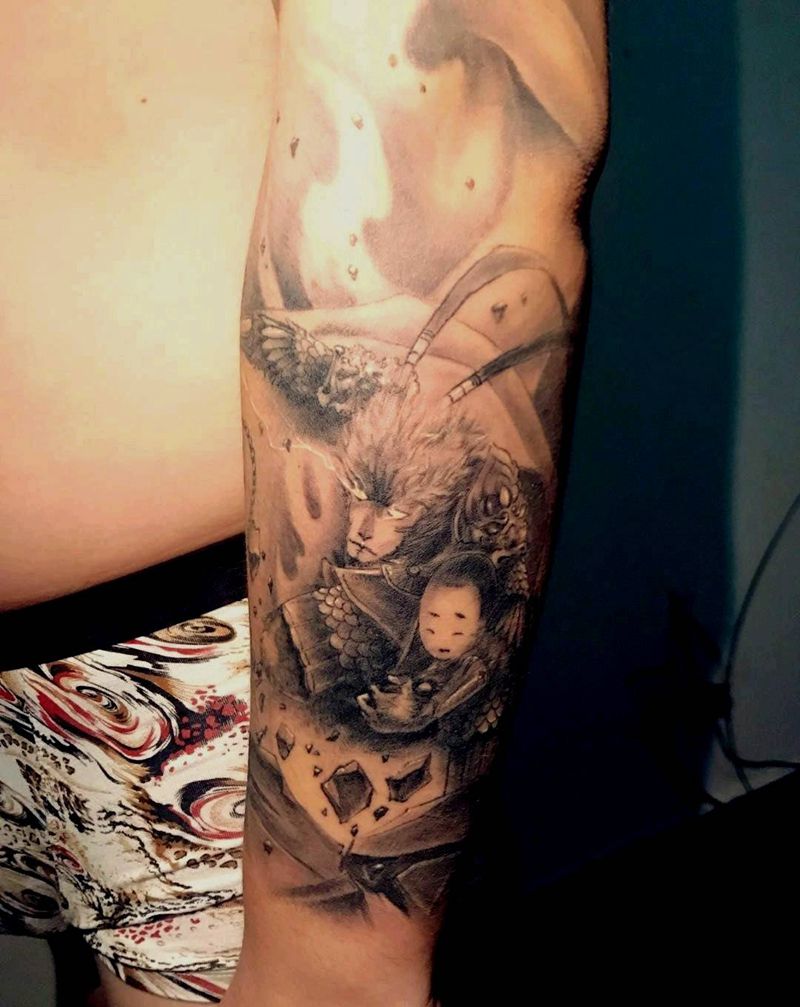 一生所爱恢复45天效果纹身图片_手臂欧美肖像纹身图案