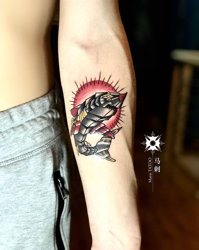 old school拼接纹身图片_手臂纹身图案