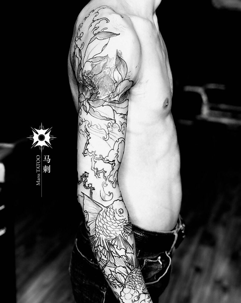 新传统纹身图片_手臂纹身图案