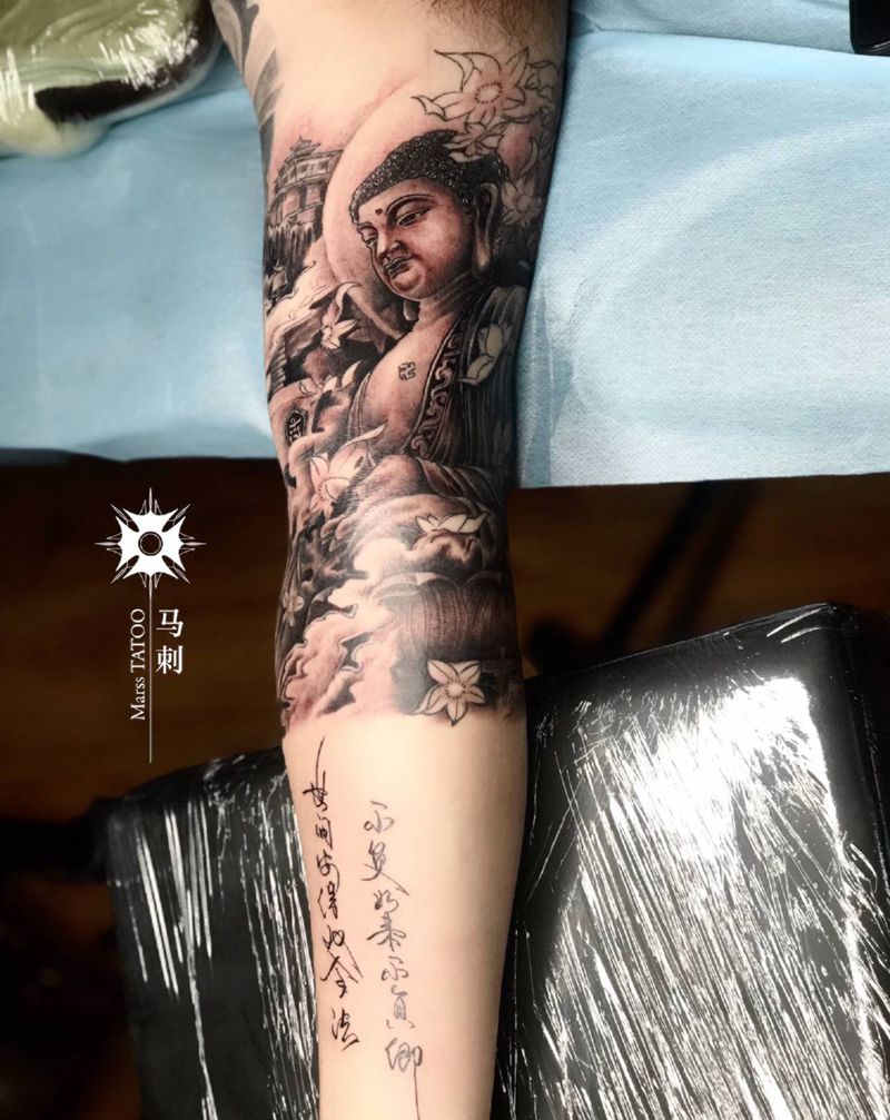佛纹身图片_手臂纹身图案