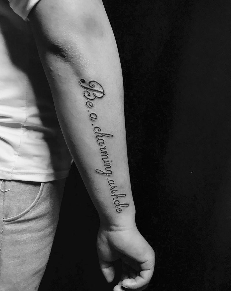 英文纹身图片_手臂手部花体字图腾纹身图案
