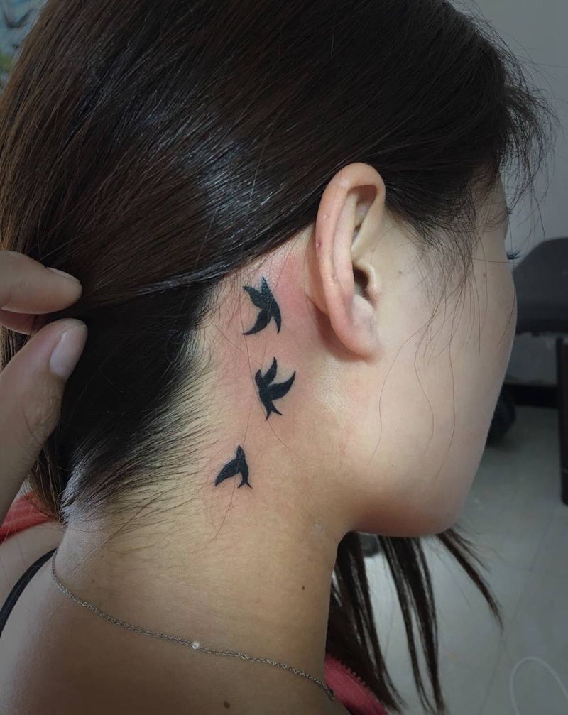 小清新飞鸟纹身图片