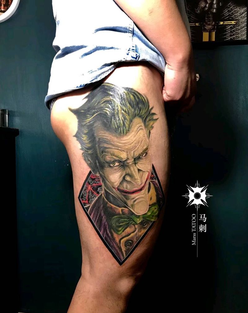 小丑纹身图片_欧美纹身图案