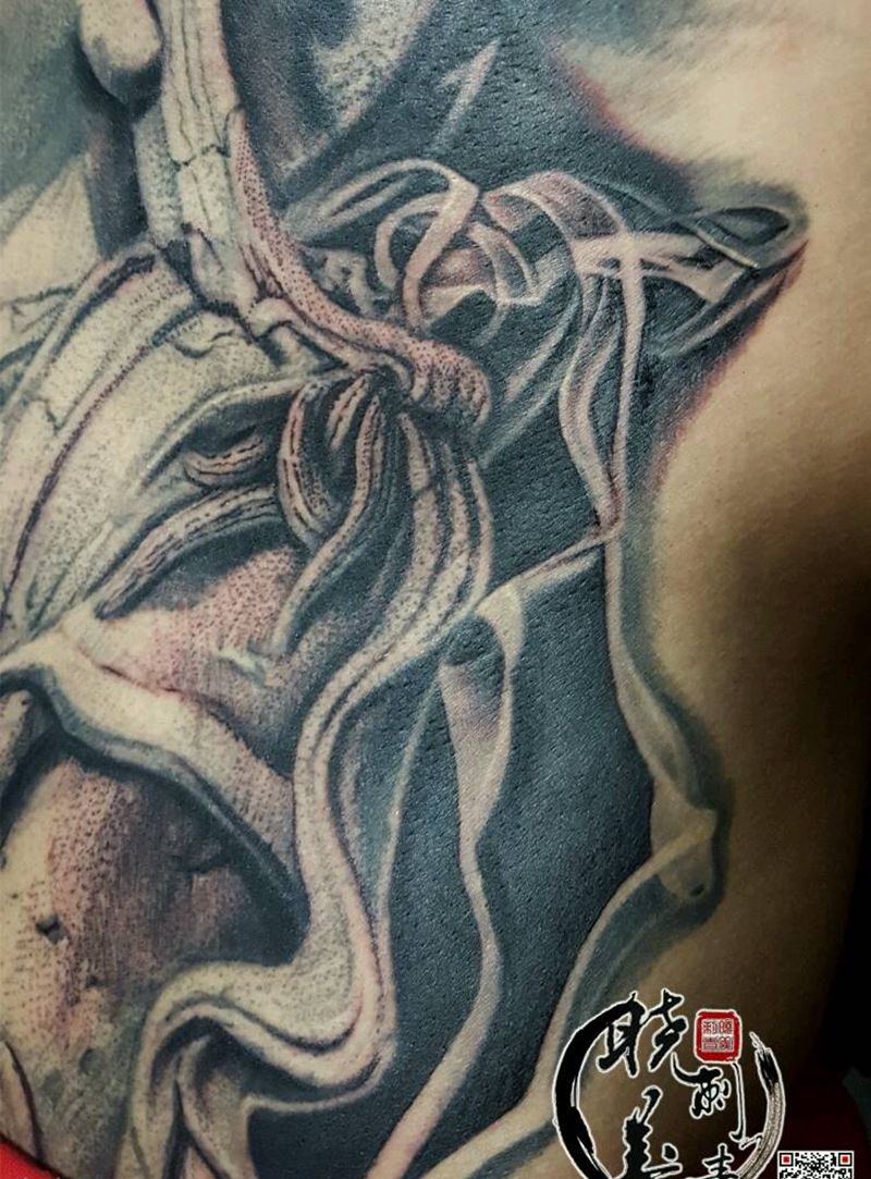 物语纹身图片_腹部欧美写实植物宗教原创石雕成品纹身图案