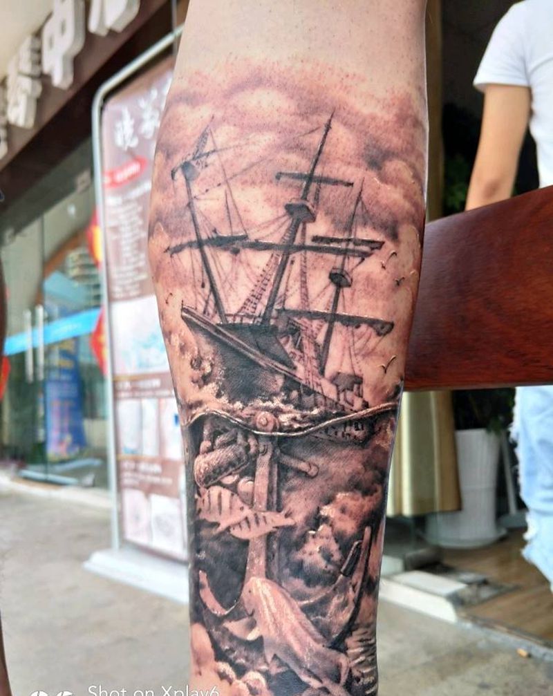 乘风破浪纹身图片