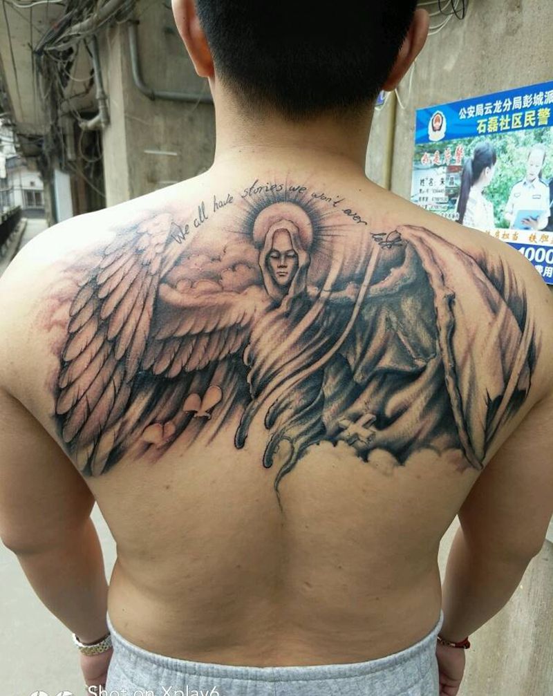 天使与魔翼纹身图片