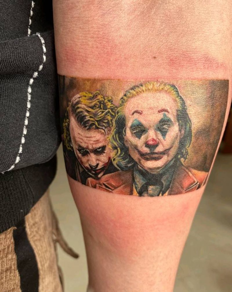 小丑纹身图片_手臂欧美写实纹身图案