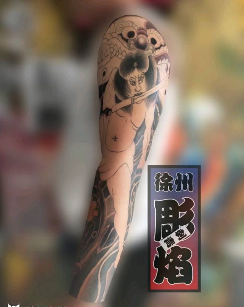 张顺破水门纹身图片_老传统纹身图案