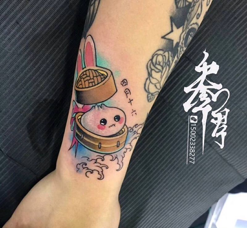 汤包 天津的纹身图片_手臂清新成品纹身图案
