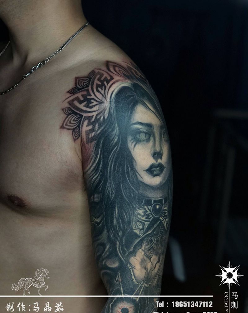 修改纹身图片_手臂欧美写实纹身图案