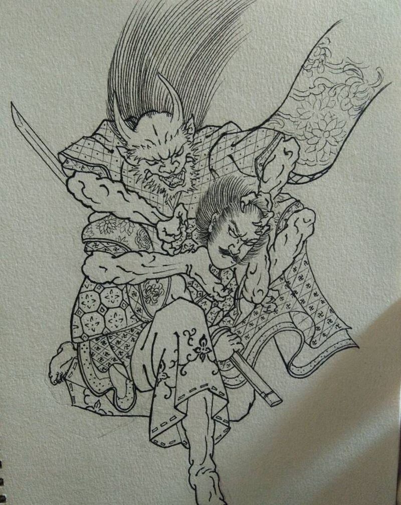 手稿未完成纹身图片_手稿纹身图案