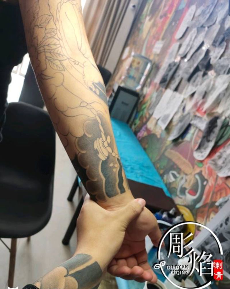 张顺破水门纹身图片_老传统纹身图案