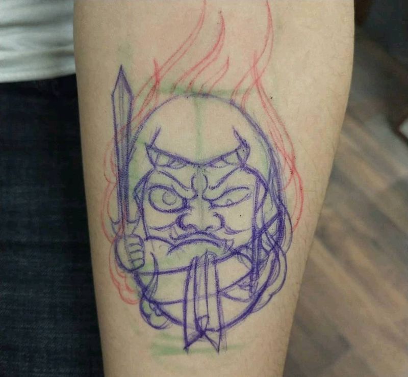 日式达摩蛋纹身图片_手臂手部老传统达摩蛋纹身图案