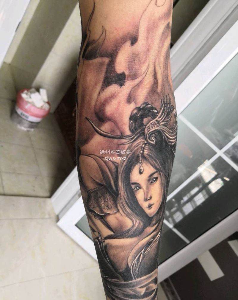艺伎纹身图片