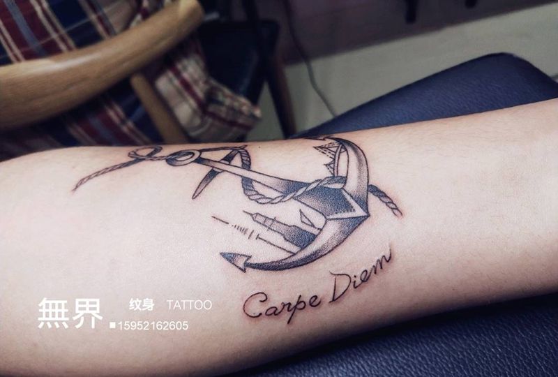 船锚纹身图片