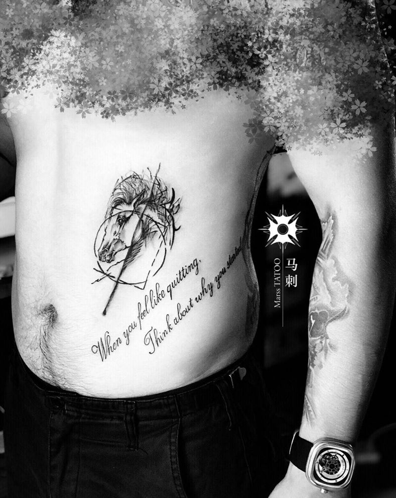 马。字母纹身图片