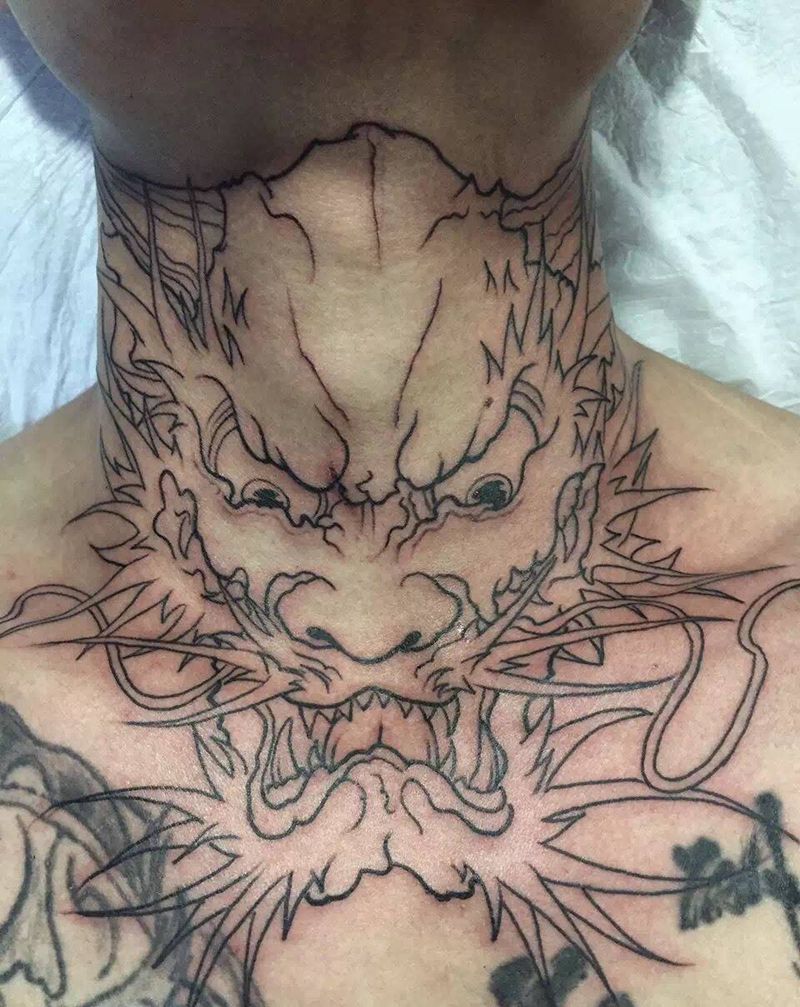 霸气龙头纹身图片