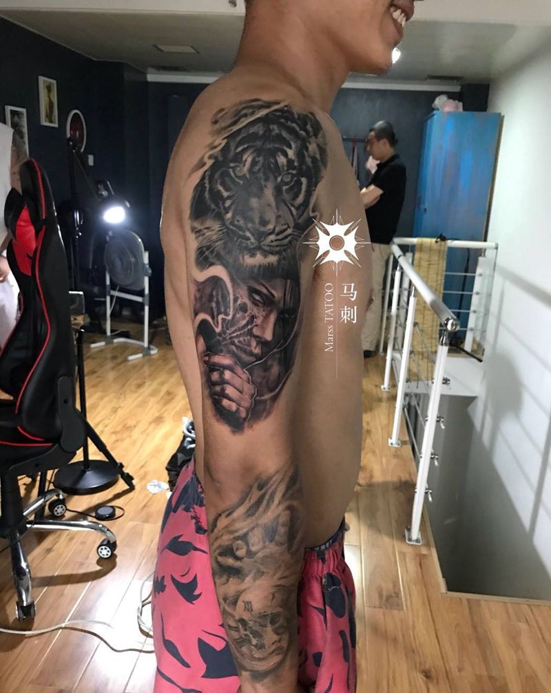 欧美大臂纹身图片