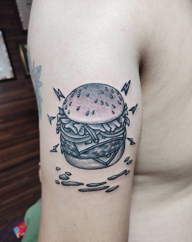 汉堡堡纹身图片_手臂纹身图案