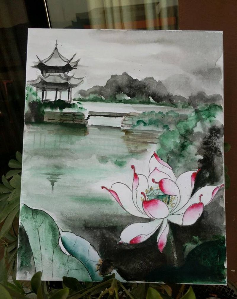 一点红纹身图片_传统国画原创手稿纹身图案