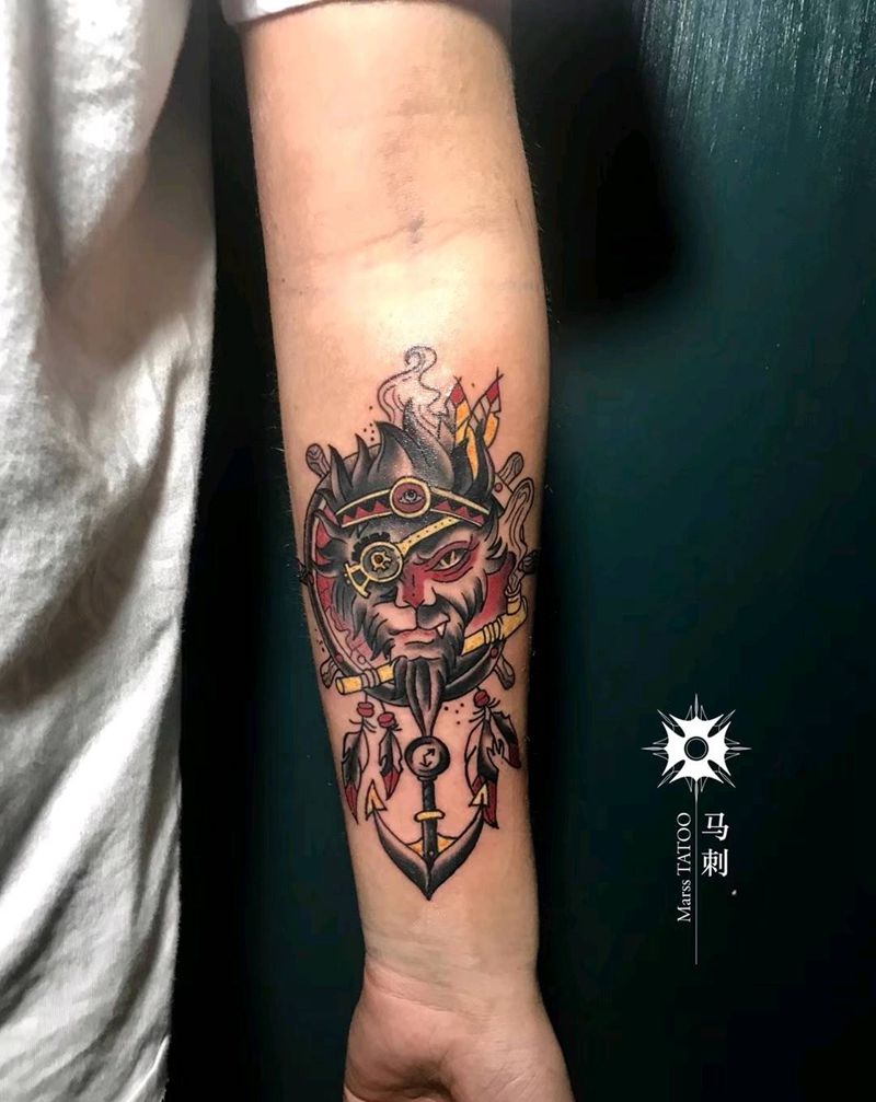 oldschool大圣纹身图片
