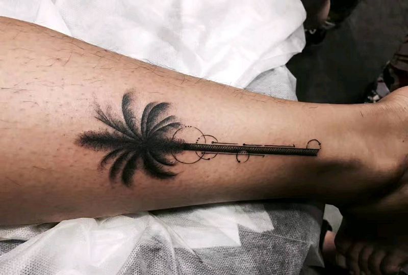 椰子树纹身图片