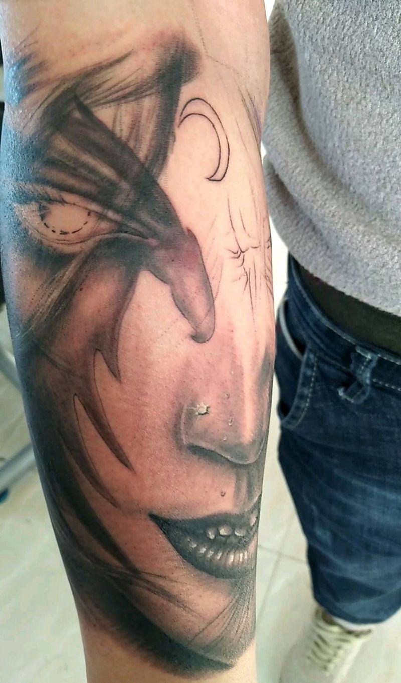 魔兽人物结合纹身图片_手臂欧美写实纹身图案