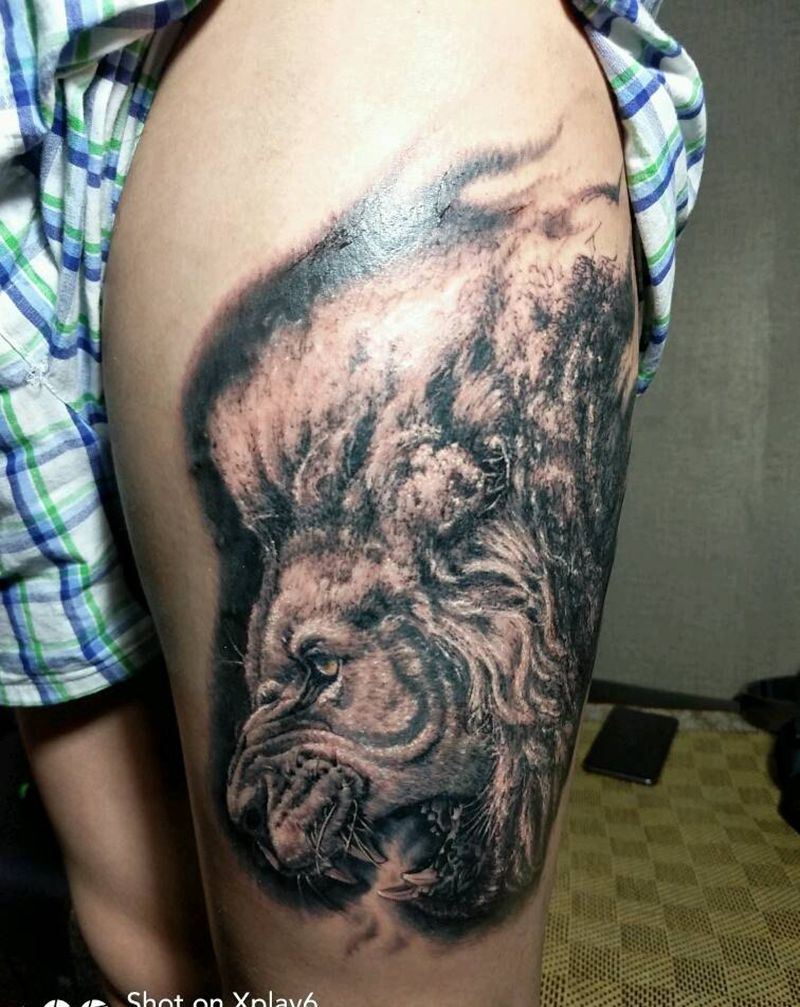 狮子座纹身图片