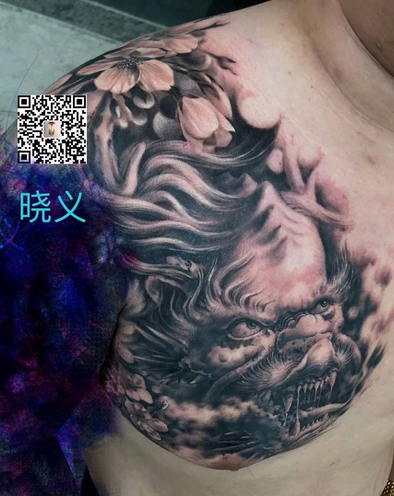 写实龙纹身图片_肩部欧美写实纹身图案