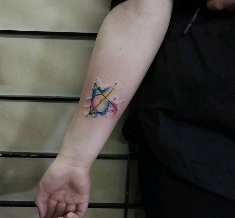 泼墨纹身图片_手部手臂水彩水墨纹身图案