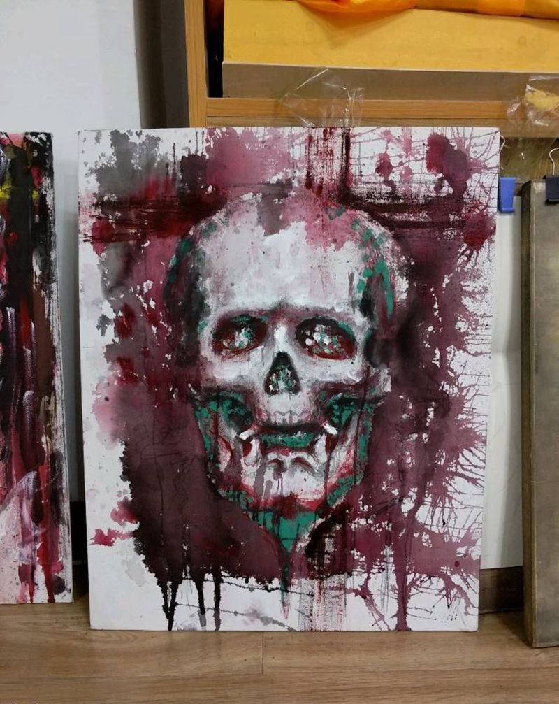 近期绘画作品纹身图片_传统国画植物鬼神原创手稿纹身图案