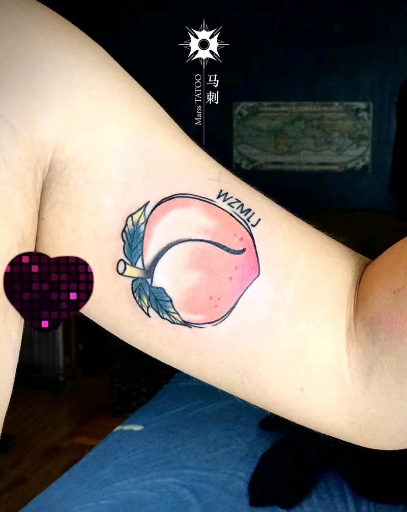 水蜜桃纹身图片_New School纹身图案