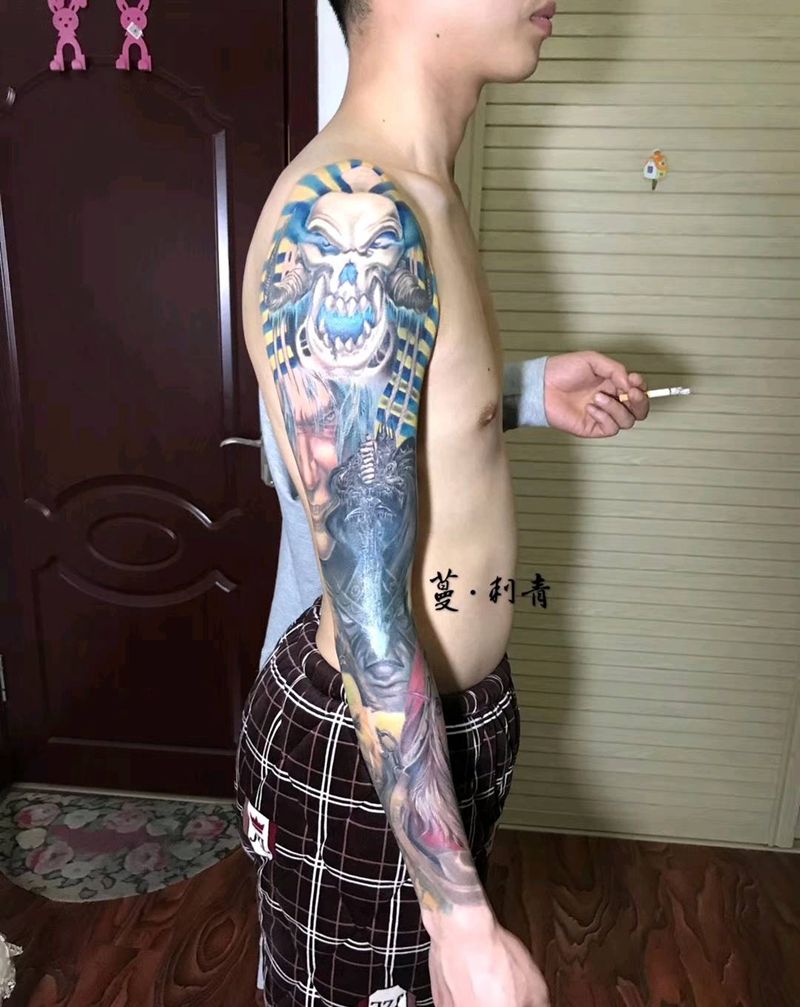 为了部落，花臂纹身图片