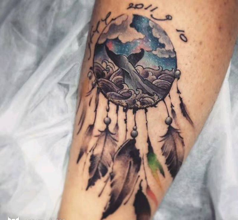 捕梦网纹身图片_手臂腿部捕梦网纹身图案