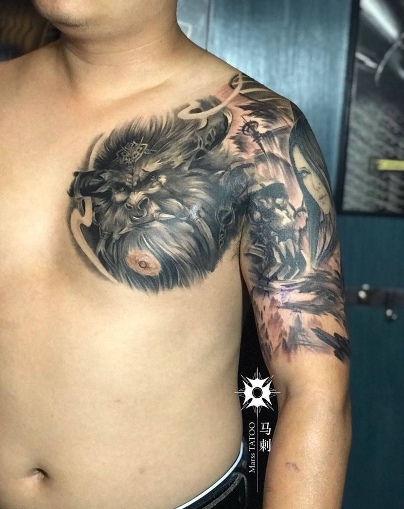 平天大圣纹身图片