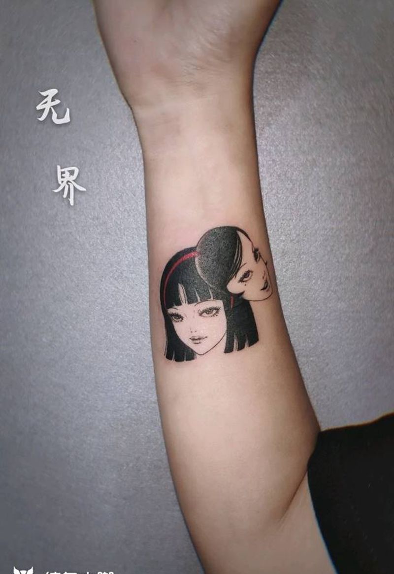 遮盖纹身图片_手臂富江遮盖纹身图案