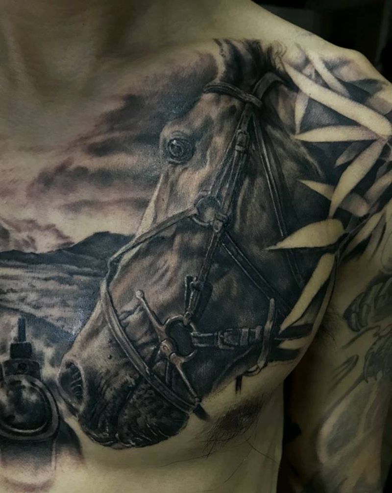 无题纹身图片_胸部欧美写实动物人物植物静物原创成品纹身图案