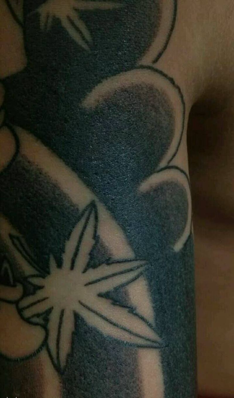 圆三打雾般若纹身图片