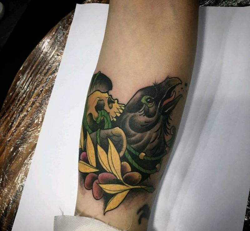 死顾乌鸦纹身图片