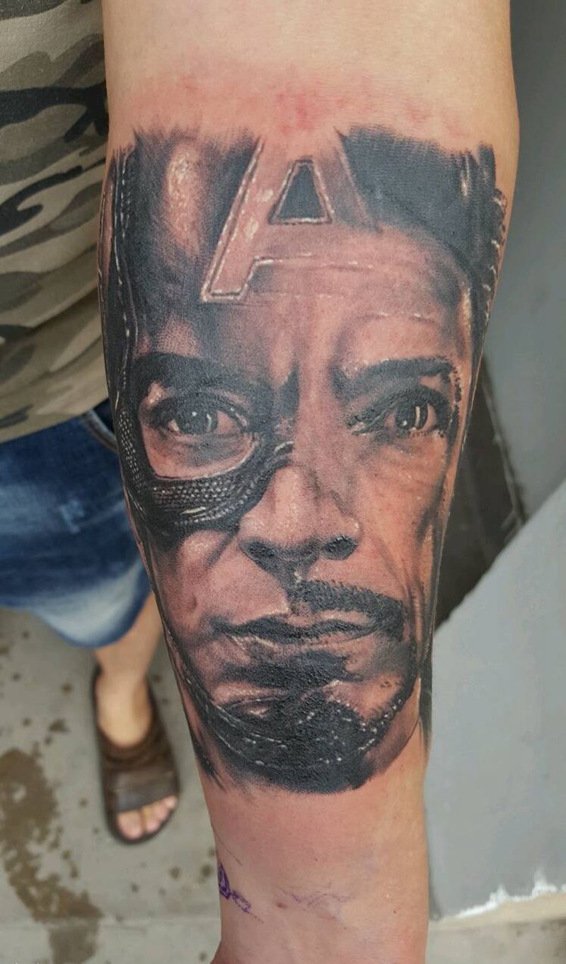 内战纹身图片_手臂欧美肖像写实人物原创纹身图案